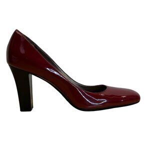 Circa Joan & David Women’s Red Patent Leather Marzipan Square Toe Heels 9.5M